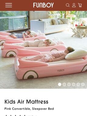 FUNBOY- Pink Kids Air Mattress – Convertible Sleepover Bed